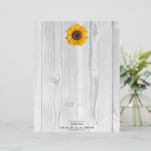 Rustic Sunflower Personalised Paper Sheet