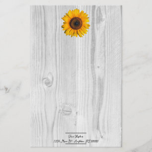 Rustic Sunflower Personalised Stationery