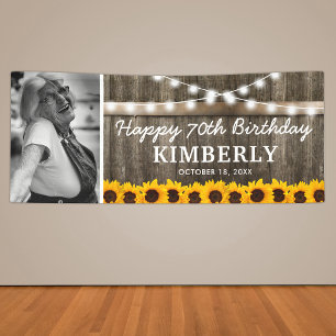 Rustic Sunflower Photo Birthday Banner