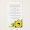 Rustic Sunflower Photo Memorial Prayer Card