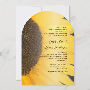 Rustic Sunflower Photo Wedding  Invitation