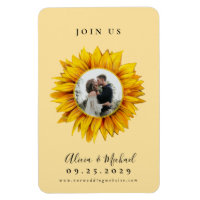 Rustic sunflower photo wedding save the date