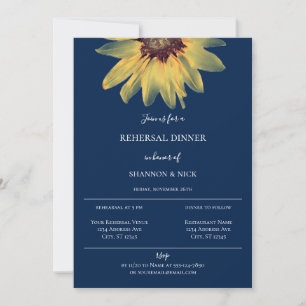 Rustic Sunflower Rehearsal Dinner Invitation