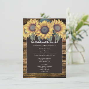 Rustic Sunflower Rehearsal Dinner Invitation