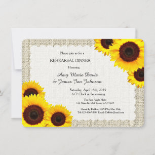 Rustic sunflower rehearsal dinner sunflower1 invitation