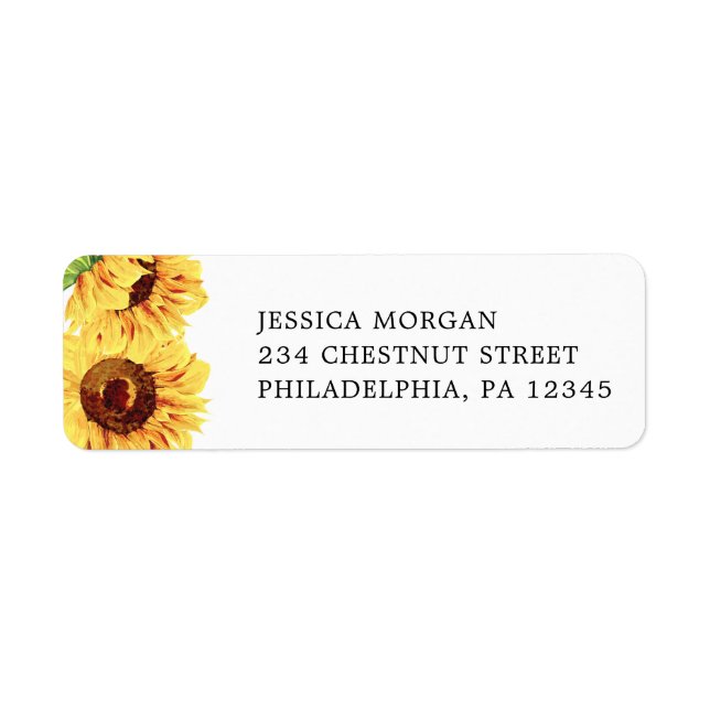 Rustic Sunflower Return Address Label (Front)