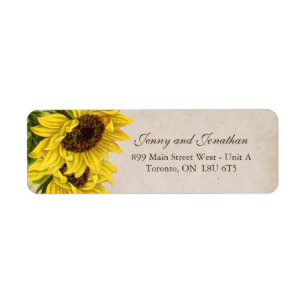 Rustic Sunflower Return Address Labels