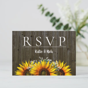 Rustic  Sunflower RSVP Announcement