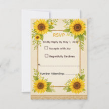 Rustic Sunflower RSVP Card