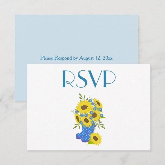 Rustic Sunflower RSVP Invitation (Front/Back)