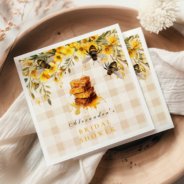 Rustic Sunflower She Found Her Honey Bridal Napkin (Creator Uploaded)