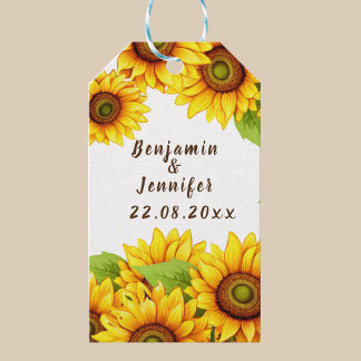 Rustic Sunflower Shower Wedding Favour Gift Tags