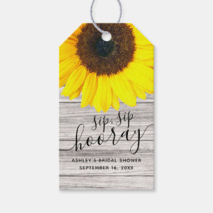 Rustic Sunflower Sip Sip Hooray Favour Gift Tags