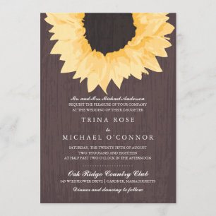 Rustic Sunflower Splendour Wedding Invitation