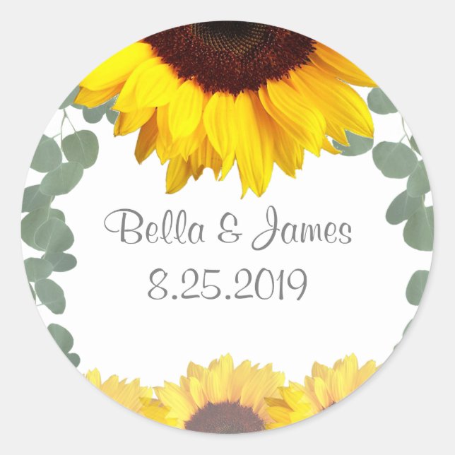 Rustic sunflower stickers (Front)