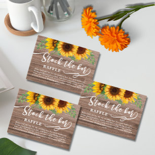 Rustic Sunflower Stock the bar Bridal Shower Enclosure Card