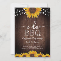 Rustic Sunflower String Lights I Do BBQ Engagement