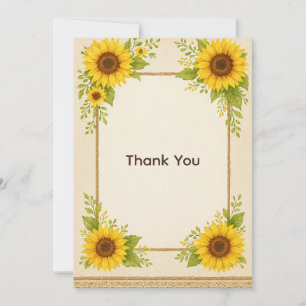Rustic Sunflower Thank You Card