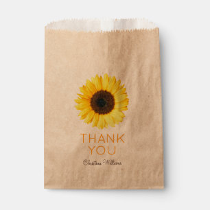 Rustic Sunflower Thank You Favour Bags