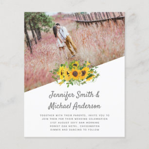 Rustic Sunflower Themed Wedding Stationery Budget