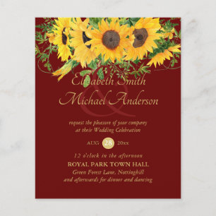 Rustic Sunflower Themed Wedding Stationery Budget