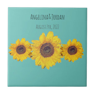 rustic sunflower trio  for weddings   tile