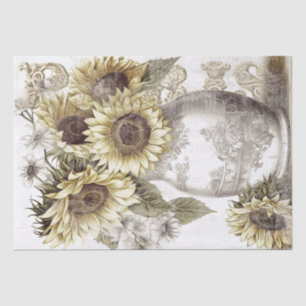 Rustic Sunflower Vase Paris Country Decoupage      Tissue Paper
