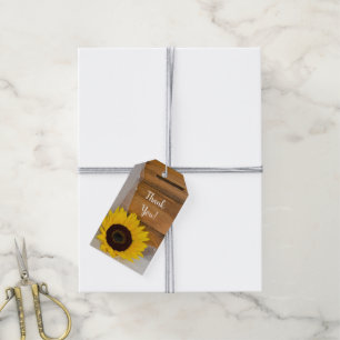 Rustic Sunflower Veil Country Wedding Favour Tags