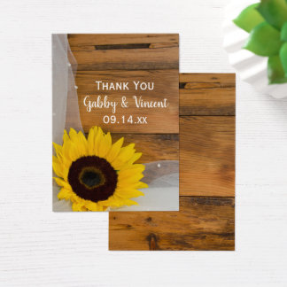 Rustic Sunflower Veil Country Wedding Favour Tags