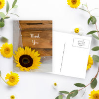 Rustic Sunflower Veil Country Wedding Thank You