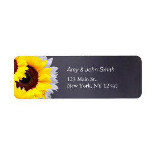 Rustic sunflower wedding address labels sunflwr2