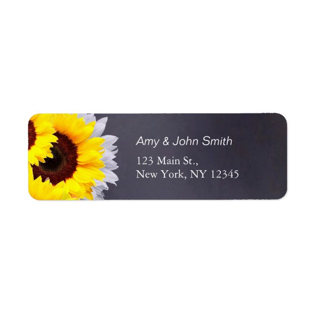 Rustic sunflower wedding address labels sunflwr2 (Front)