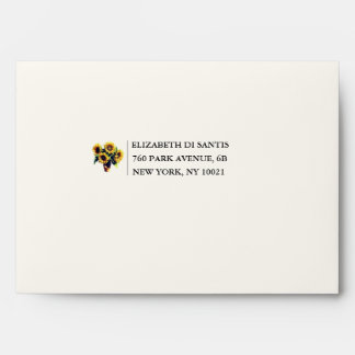 Rustic Sunflower Wedding Back Flap Return Address  Envelope