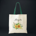 Rustic Sunflower Wedding Bridesmaid Personalized Tote Bag<br><div class="desc">Rustic Sunflowers Wedding Bridesmaid Favor Personalized Tote Bag. 
(1) For further customization,  please click the "customize further" link and use our design tool to modify this template.
(2) If you need help or matching items,  please contact me.</div>