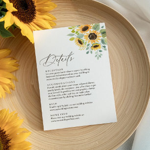 Rustic Sunflower Wedding Details Enclosure Card