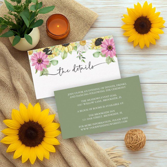 Rustic Sunflower Wedding Enclosure Card (Creator Uploaded)