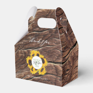 Rustic Sunflower Wedding Favour Box