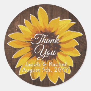 Rustic Sunflower Wedding Favour Labels