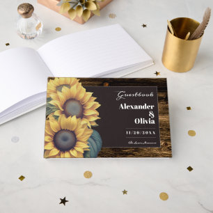Rustic Sunflower Wedding Guest Book