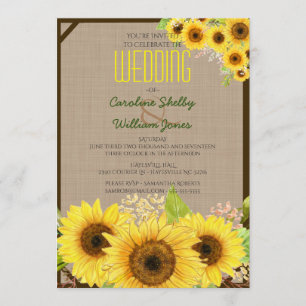 Rustic Sunflower Wedding Invitation