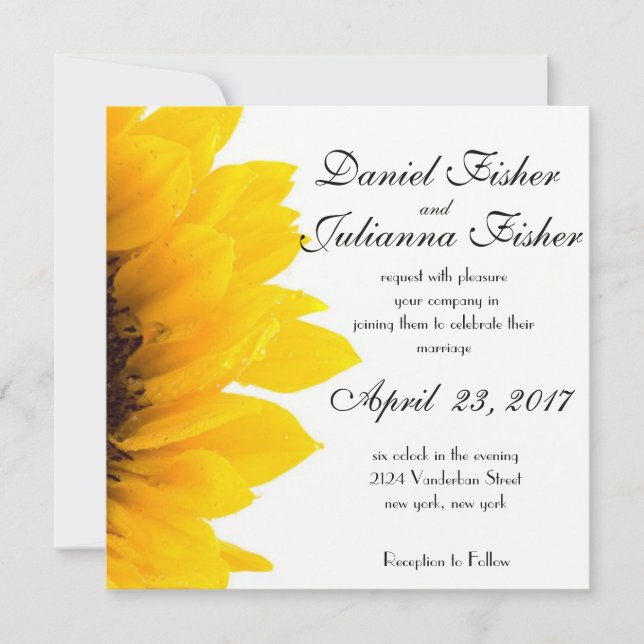 Rustic Sunflower Wedding Invitation (Front)