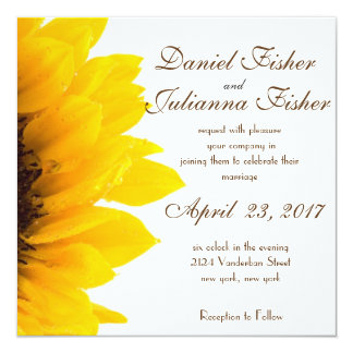 Rustic Sunflower Wedding Invitation Rustic Sunflower Wedding Invitation