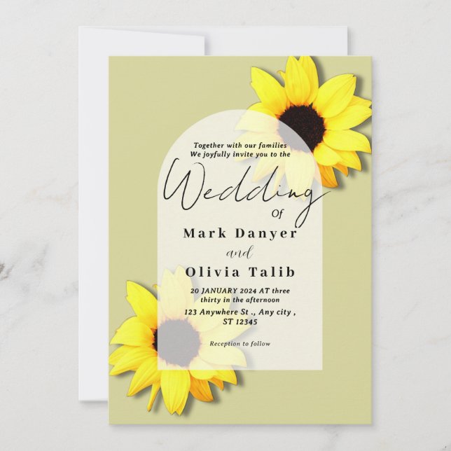 Rustic Sunflower Wedding Invitation (Front)
