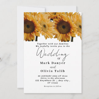 Rustic Sunflower Wedding Invitation
