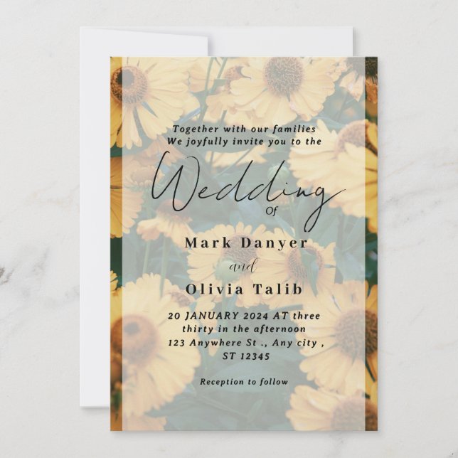 Rustic Sunflower Wedding Invitation (Front)