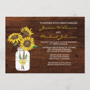 Rustic Sunflower Wedding Invitation