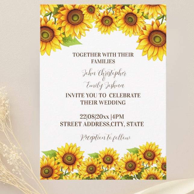 Rustic Sunflower wedding invitation (Creator Uploaded)