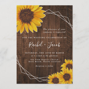 Rustic Sunflower Wedding Invitation
