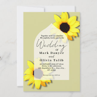 Rustic Sunflower Wedding Invitation