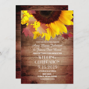 Rustic Sunflower Wedding Invitations